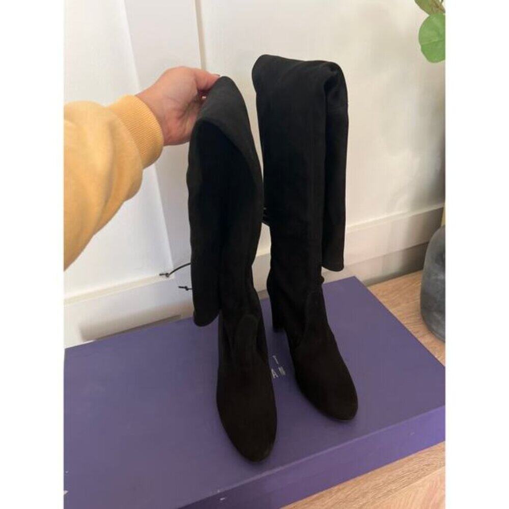 NEW IN BOX Stuart Weitzman Highland Black Suede Over-the-knee Boot Women's - Picture 8 of 12